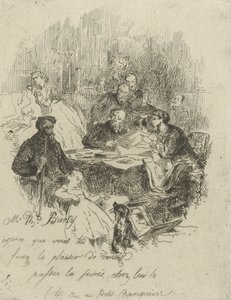 Uitnodigingskaart voor de Soirée bij Ph. Burty door Henry Somm